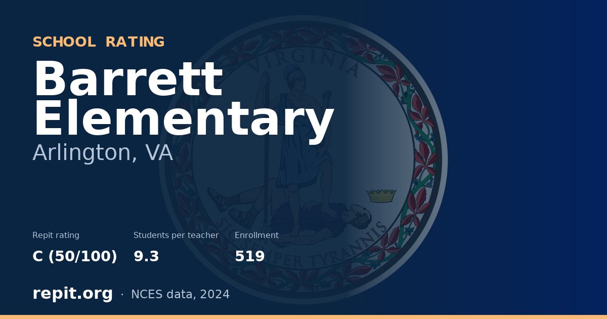 Barrett Elementary, Arlington, VA — Repit school rating C (50/100)