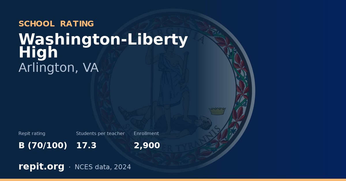 Washington-Liberty High, Arlington, VA — Repit school rating B (70/100)