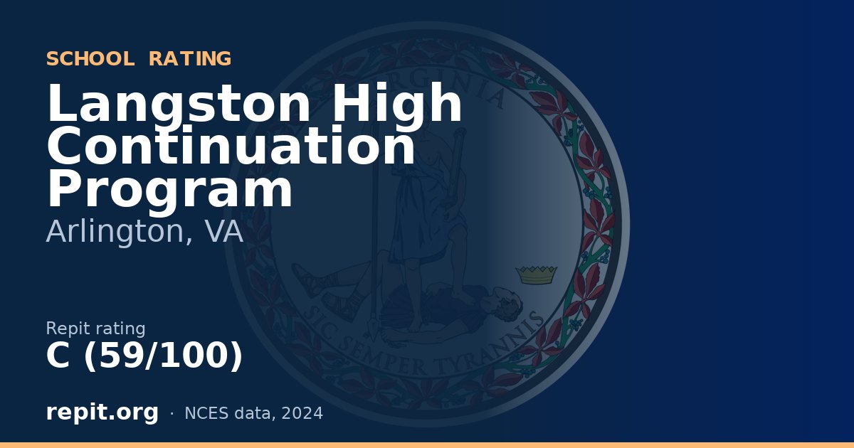 Langston High Continuation Program, Arlington, VA — Repit school rating C (59/100)