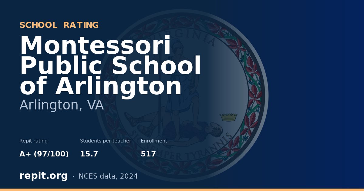 Montessori Public School of Arlington, Arlington, VA — Repit school rating A+ (97/100)