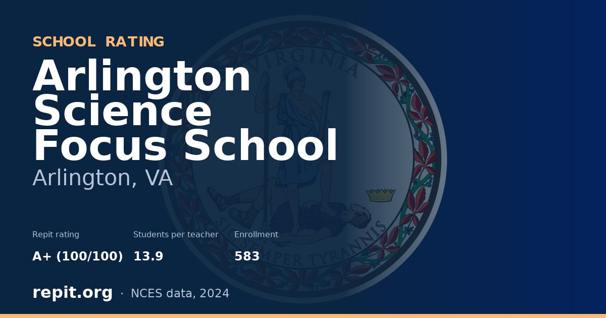 Arlington Science Focus School, Arlington, VA — Repit school rating A+ (100/100)