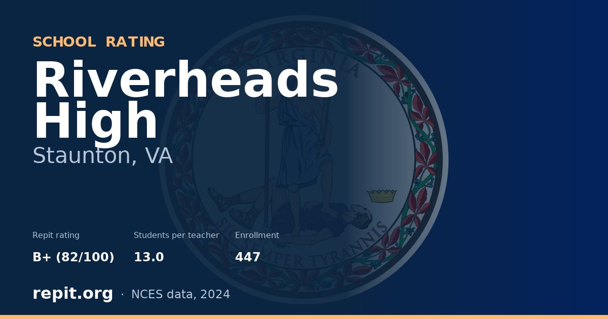 Riverheads High, Staunton, VA — Repit school rating B+ (82/100)