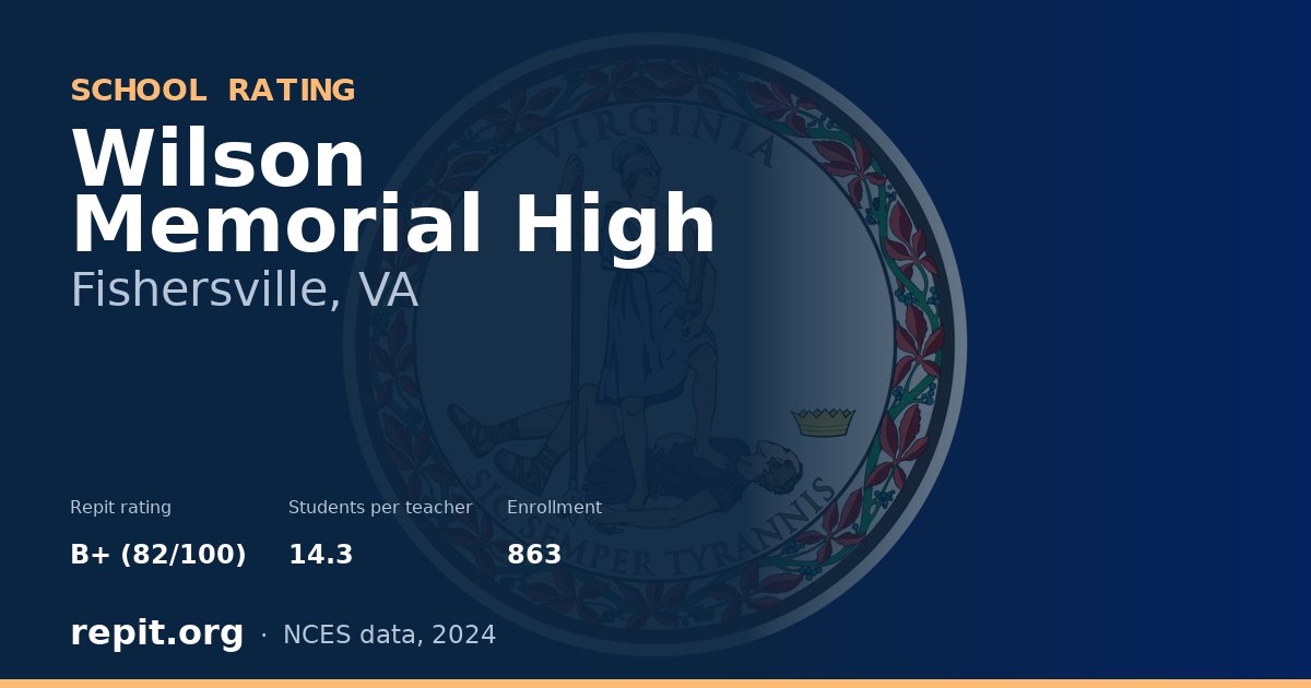 Wilson Memorial High, Fishersville, VA — Repit school rating B+ (82/100)