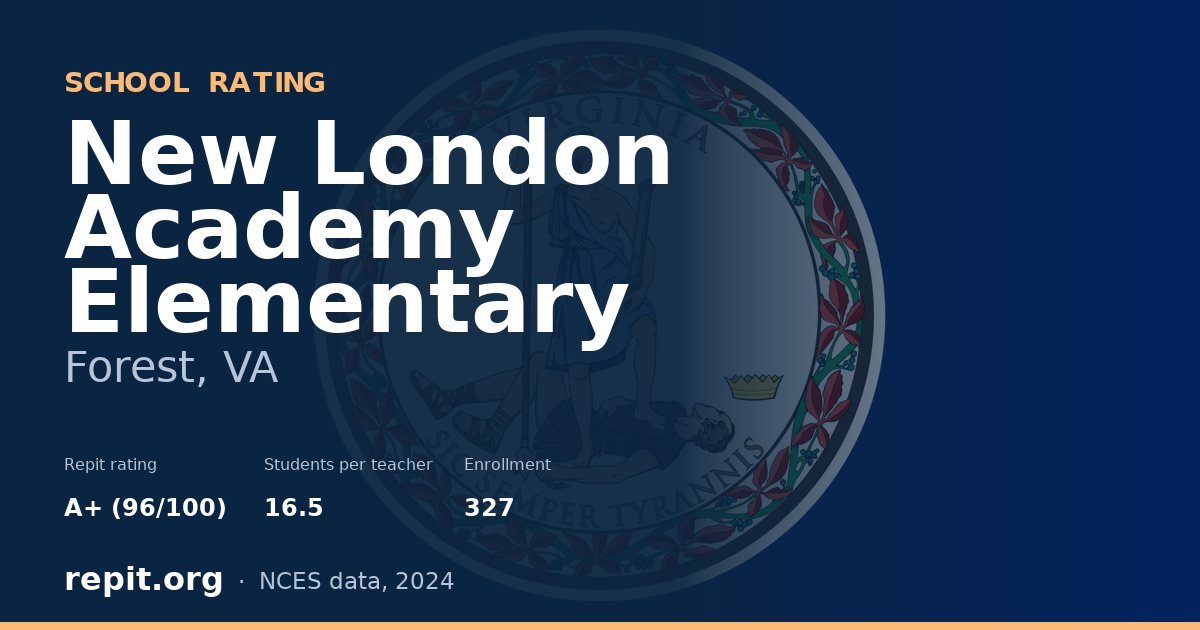 New London Academy Elementary, Forest, VA — Repit school rating A+ (96/100)