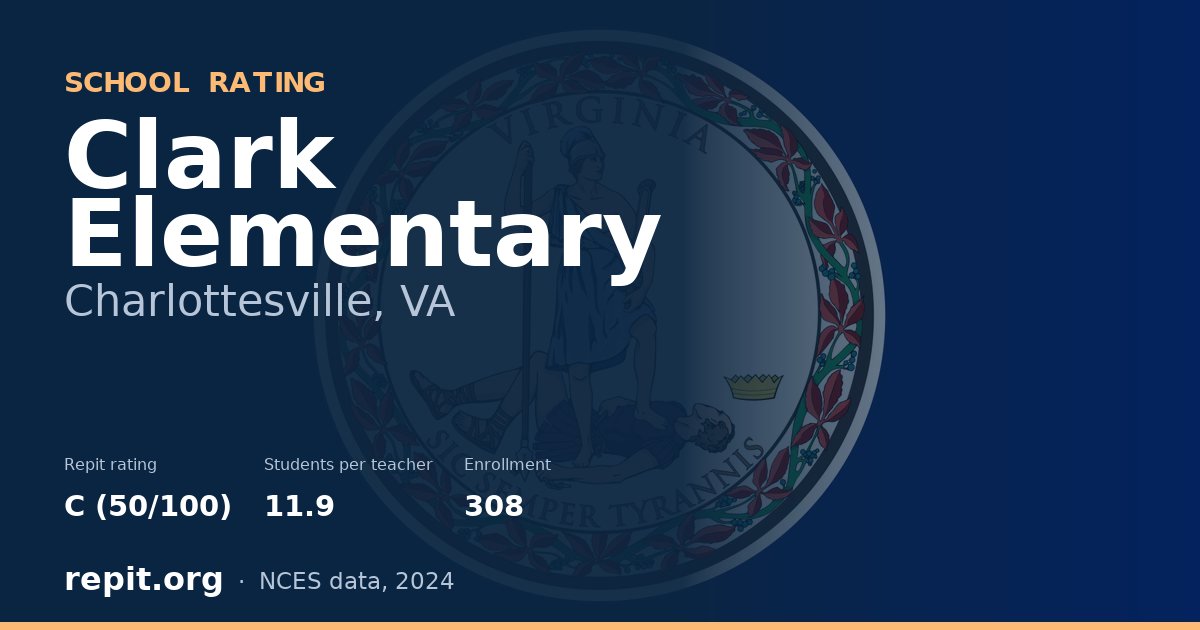 Clark Elementary, Charlottesville, VA — Repit school rating C (50/100)