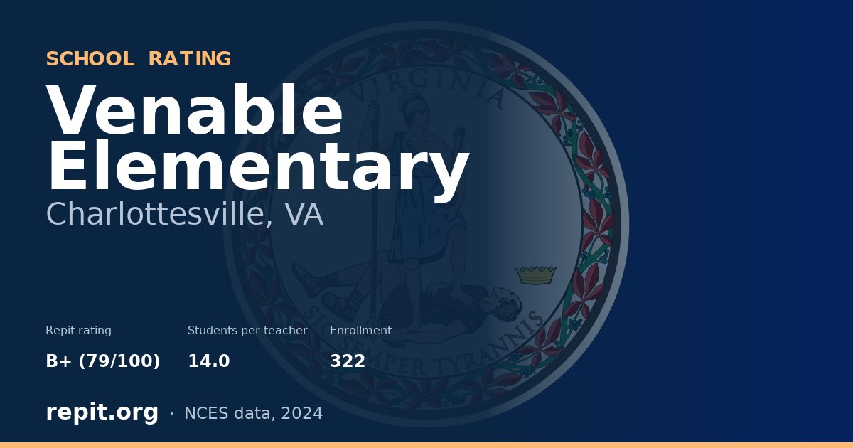 Venable Elementary, Charlottesville, VA — Repit school rating B+ (79/100)