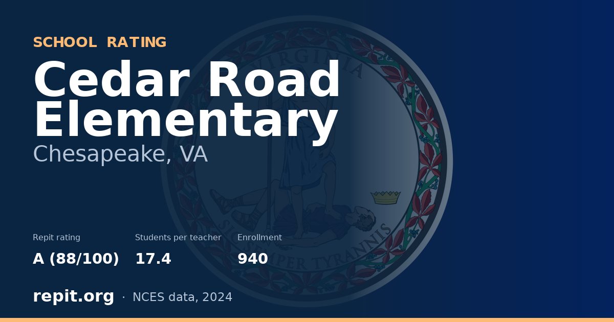 Cedar Road Elementary, Chesapeake, VA — Repit school rating A (88/100)