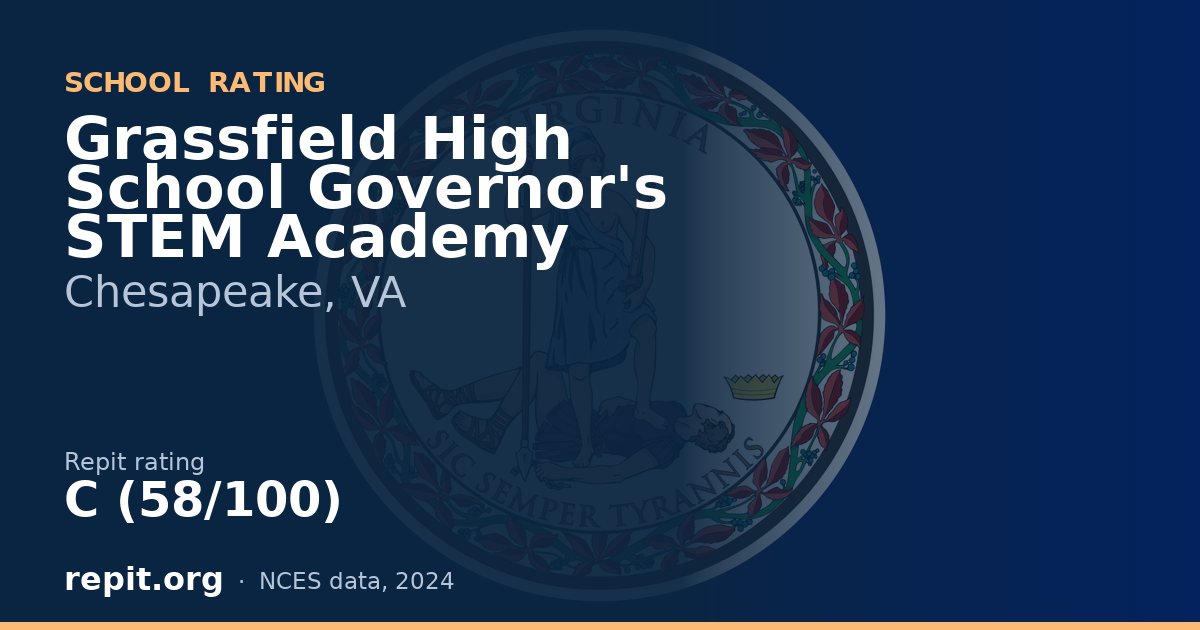 Grassfield High School Governor's STEM Academy, Chesapeake, VA — Repit school rating C (58/100)