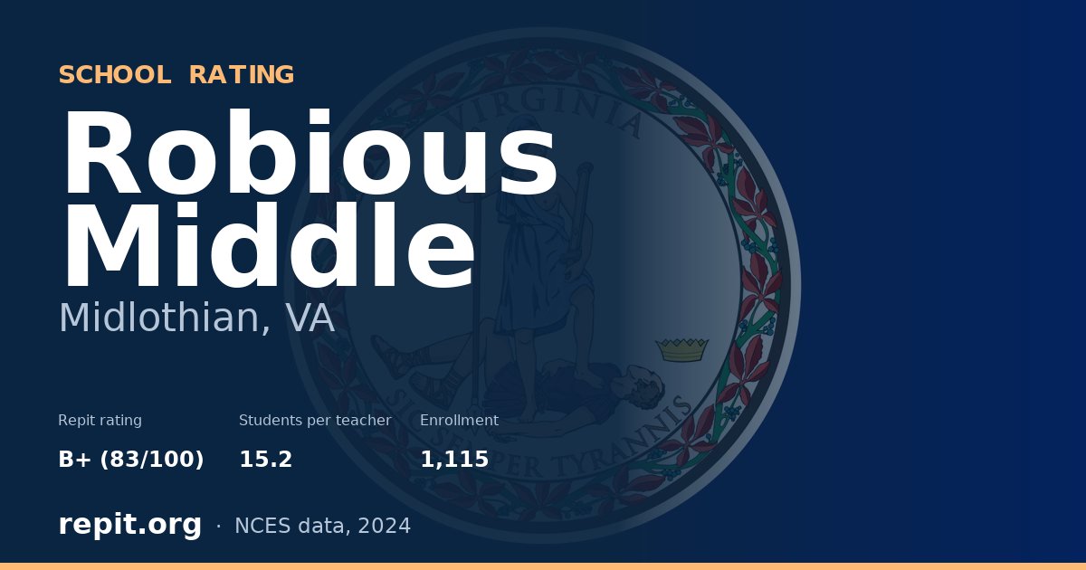 Robious Middle, Midlothian, VA — Repit school rating B+ (83/100)