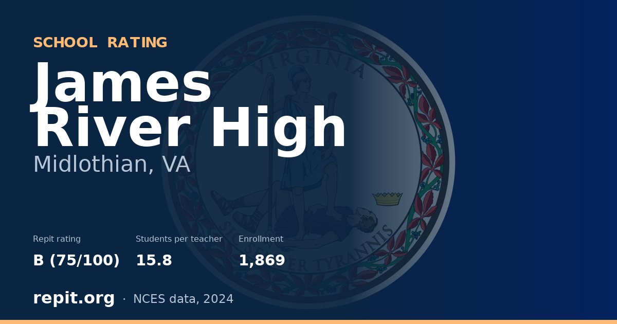 James River High, Midlothian, VA — Repit school rating B (75/100)