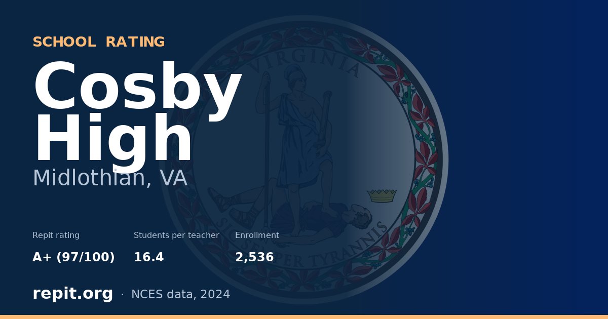 Cosby High, Midlothian, VA — Repit school rating A+ (97/100)