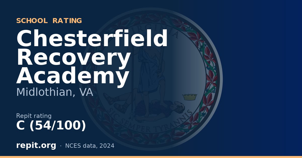 Chesterfield Recovery Academy, Midlothian, VA — Repit school rating C (54/100)