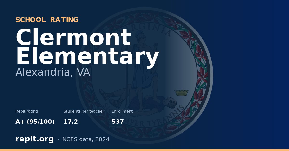 Clermont Elementary, Alexandria, VA — Repit school rating A+ (95/100)