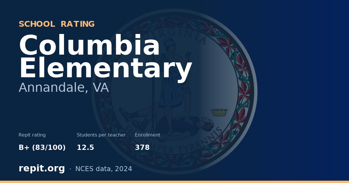 Columbia Elementary, Annandale, VA — Repit school rating B+ (83/100)