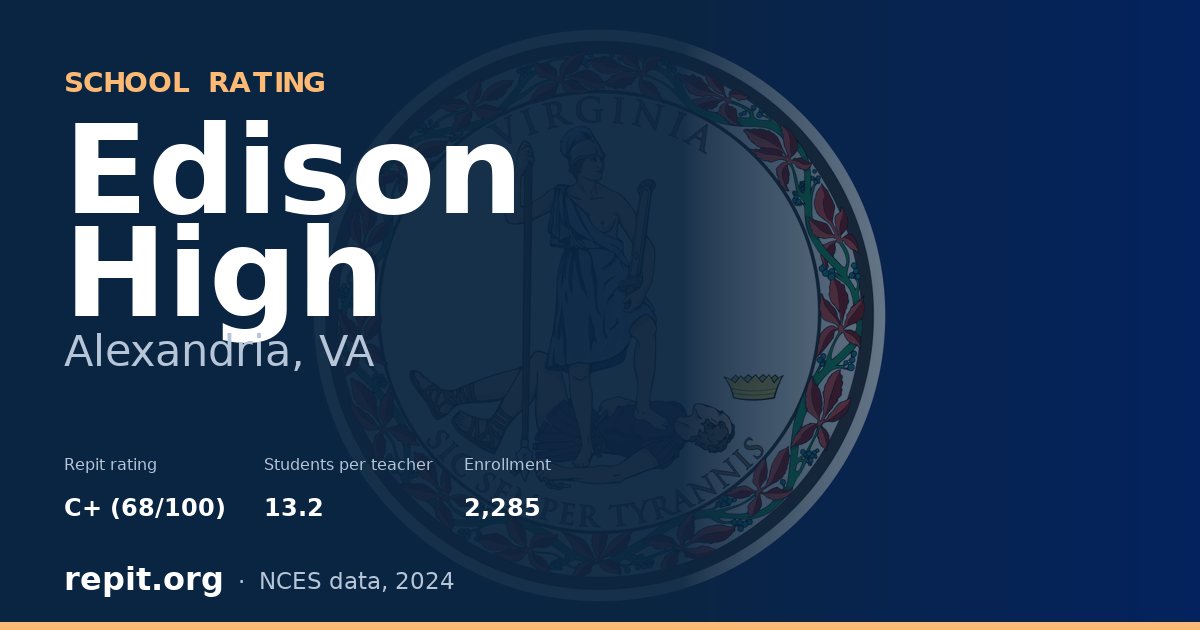 Edison High, Alexandria, VA — Repit school rating C+ (68/100)