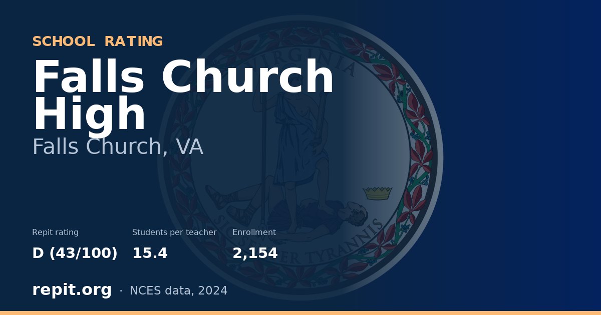 Falls Church High, Falls Church, VA — Repit school rating D (43/100)