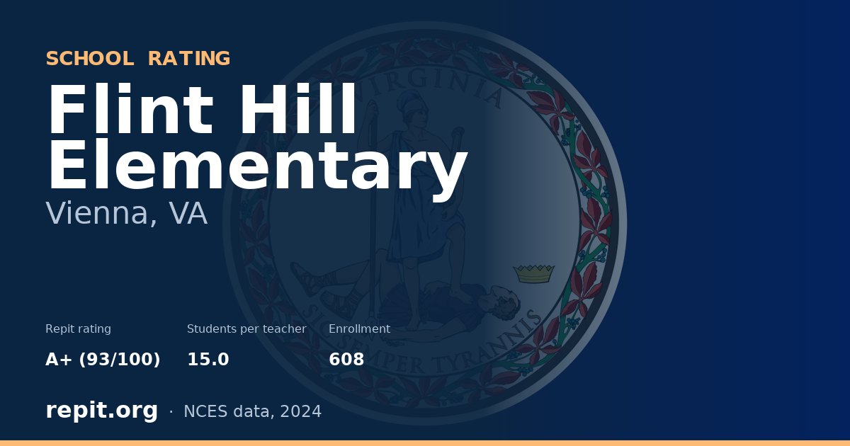 Flint Hill Elementary, Vienna, VA — Repit school rating A+ (93/100)