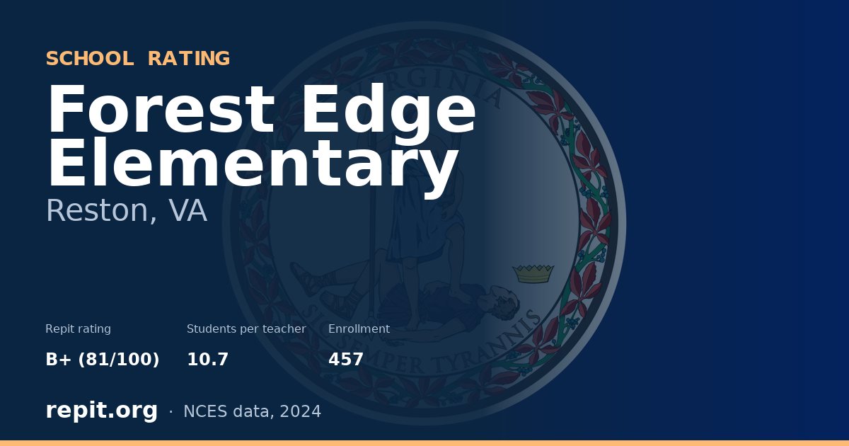 Forest Edge Elementary, Reston, VA — Repit school rating B+ (81/100)