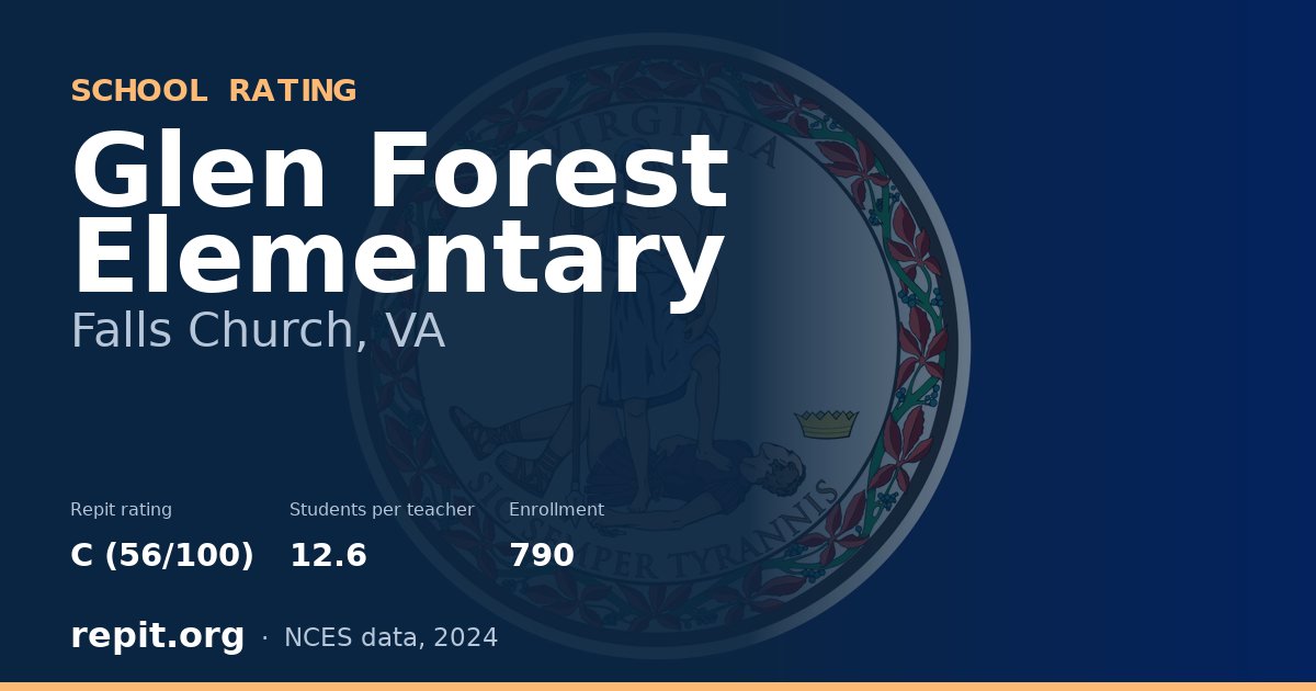 Glen Forest Elementary, Falls Church, VA — Repit school rating C (56/100)