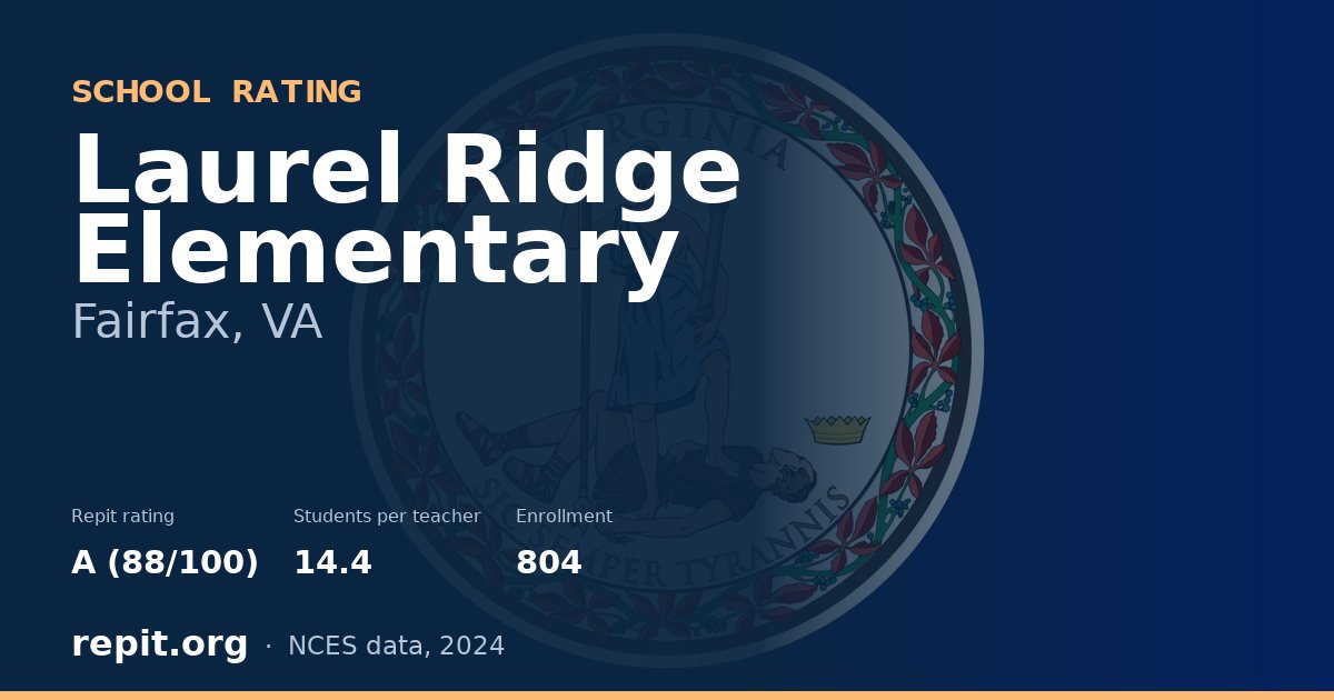 Laurel Ridge Elementary, Fairfax, VA — Repit school rating A (88/100)