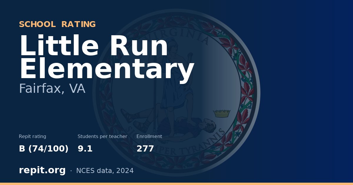 Little Run Elementary, Fairfax, VA — Repit school rating B (74/100)