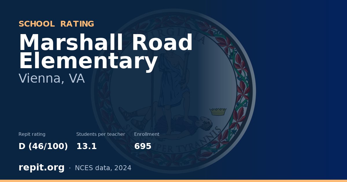 Marshall Road Elementary, Vienna, VA — Repit school rating D (46/100)