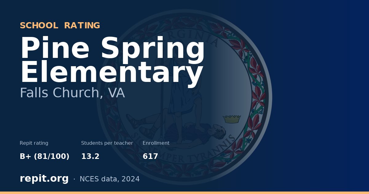 Pine Spring Elementary, Falls Church, VA — Repit school rating B+ (81/100)