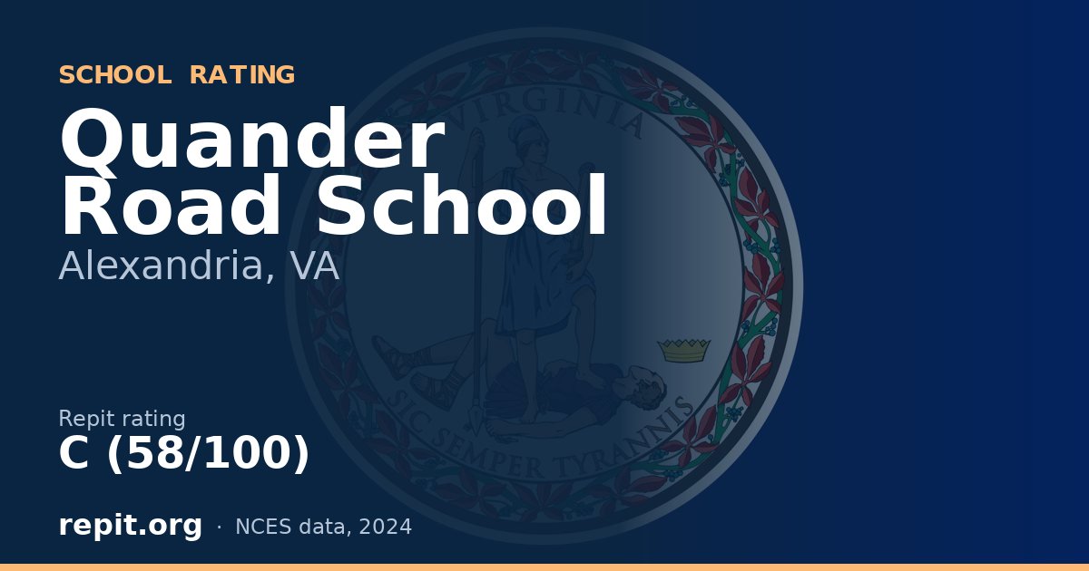 Quander Road School, Alexandria, VA — Repit school rating C (58/100)