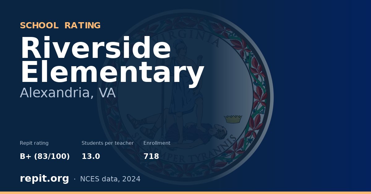 Riverside Elementary, Alexandria, VA — Repit school rating B+ (83/100)