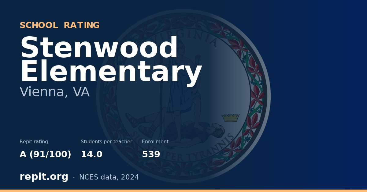 Stenwood Elementary, Vienna, VA — Repit school rating A (91/100)