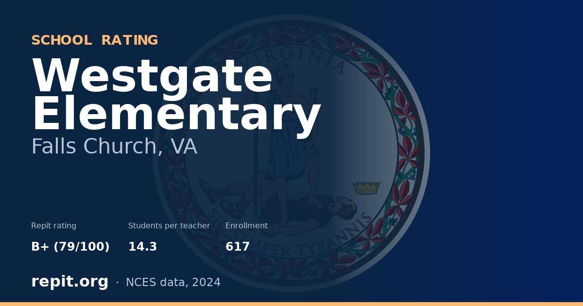 Westgate Elementary, Falls Church, VA — Repit school rating B+ (79/100)