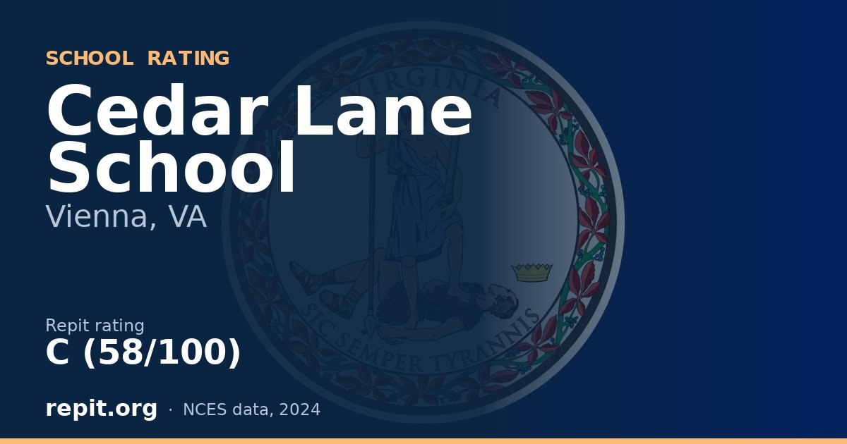 Cedar Lane School, Vienna, VA — Repit school rating C (58/100)