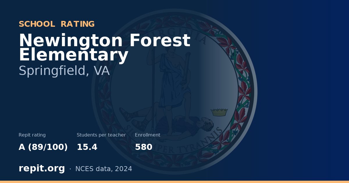 Newington Forest Elementary, Springfield, VA — Repit school rating A (89/100)