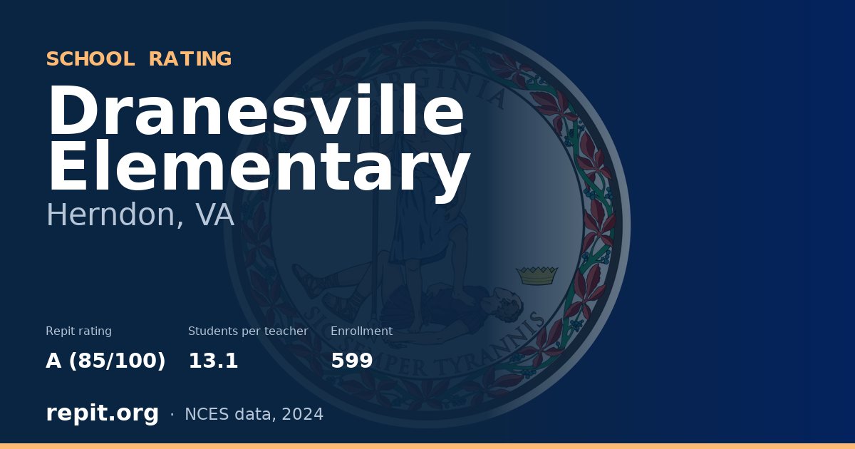 Dranesville Elementary, Herndon, VA — Repit school rating A (85/100)