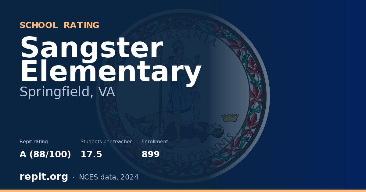 Sangster Elementary, Springfield, VA — Repit school rating A (88/100)