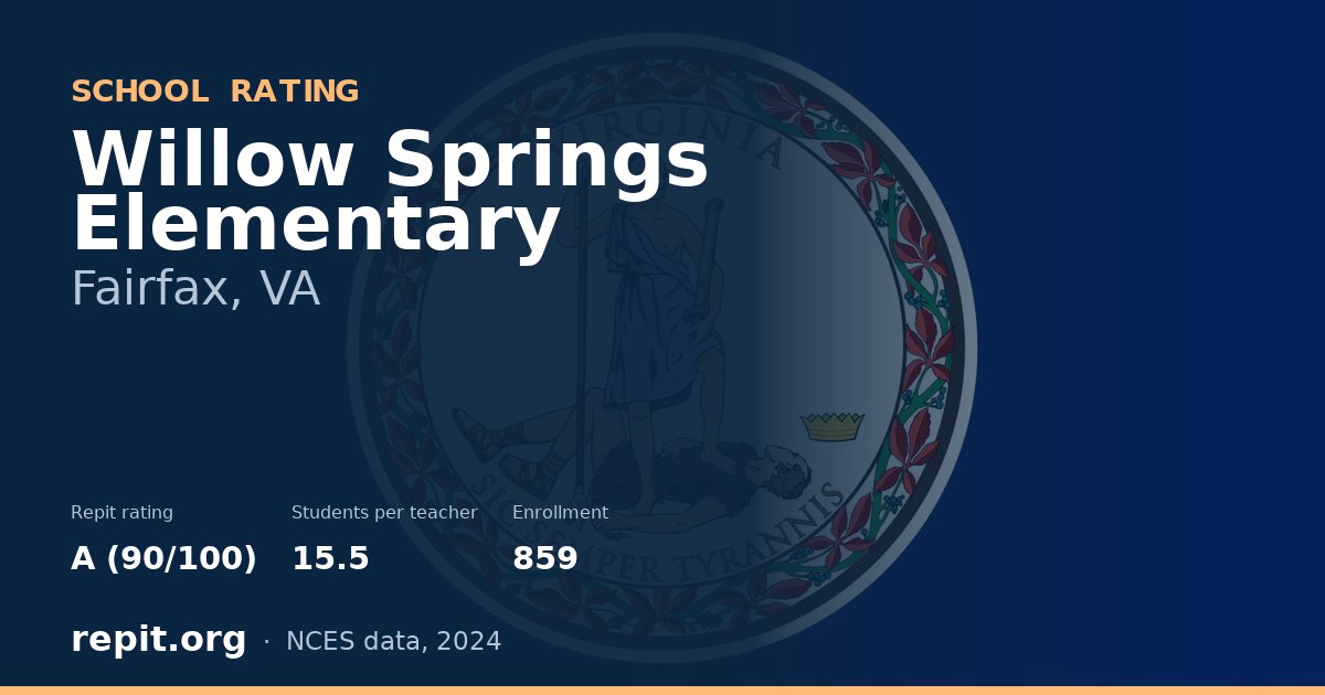 Willow Springs Elementary, Fairfax, VA — Repit school rating A (90/100)