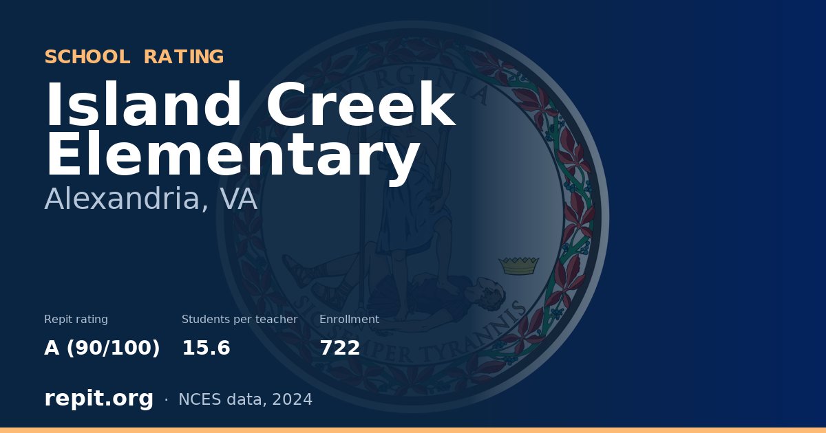 Island Creek Elementary, Alexandria, VA — Repit school rating A (90/100)
