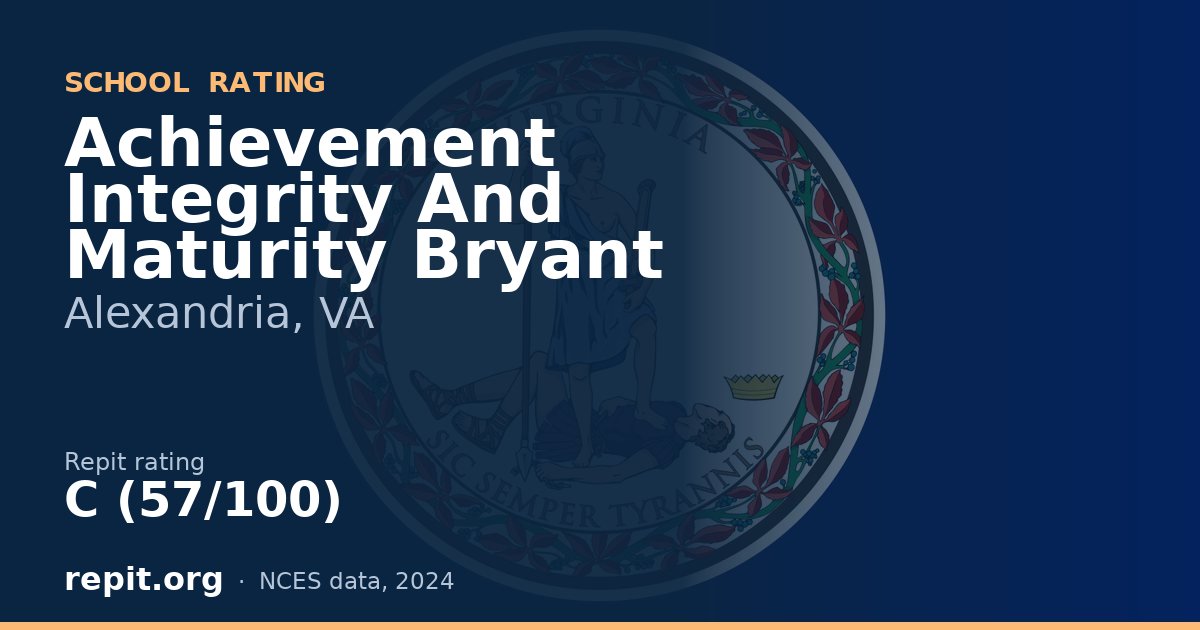 Achievement Integrity And Maturity Bryant, Alexandria, VA — Repit school rating C (57/100)