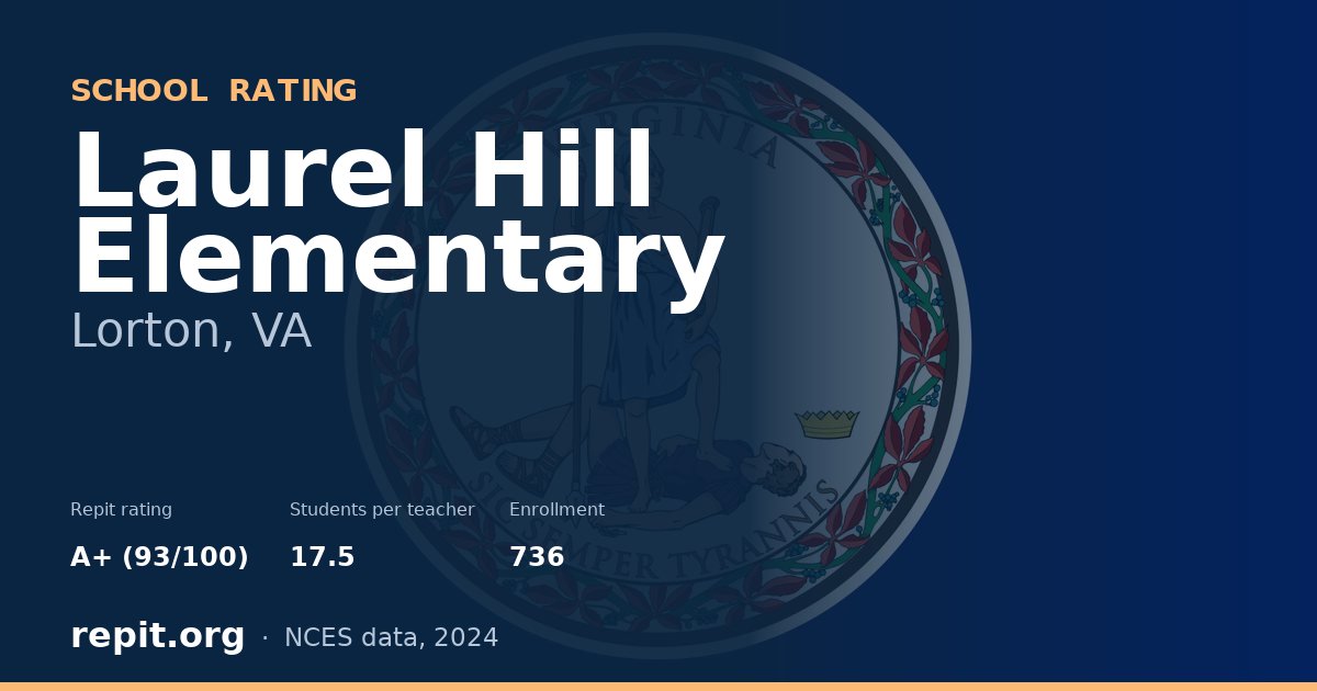 Laurel Hill Elementary, Lorton, VA — Repit school rating A+ (93/100)