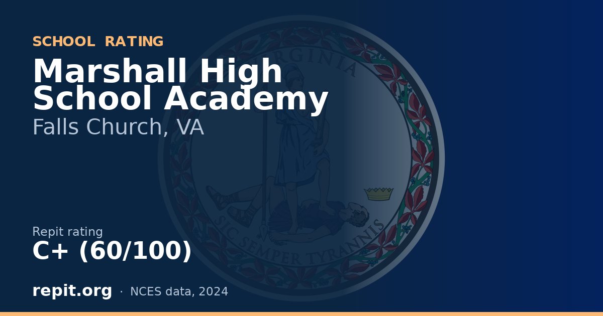 Marshall High School Academy, Falls Church, VA — Repit school rating C+ (60/100)