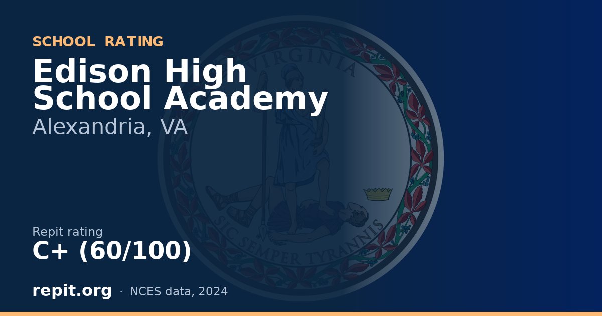 Edison High School Academy, Alexandria, VA — Repit school rating C+ (60/100)