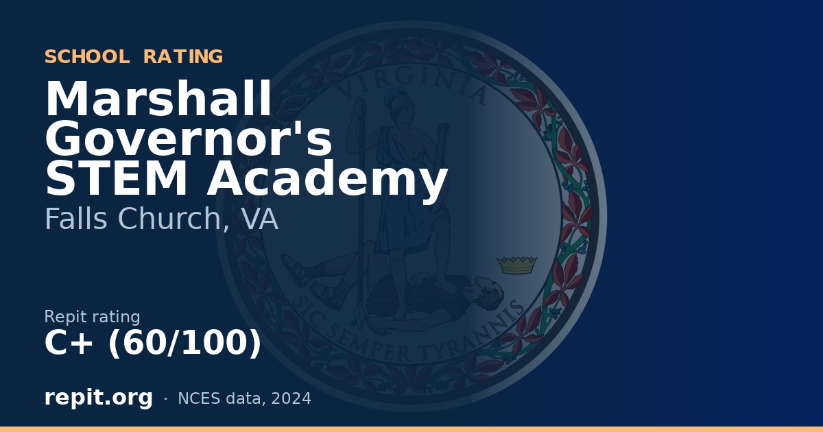 Marshall Governor's STEM Academy, Falls Church, VA — Repit school rating C+ (60/100)