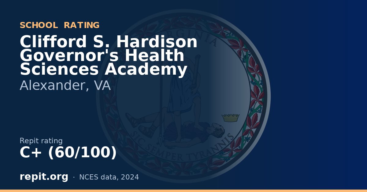 Clifford S. Hardison Governor's Health Sciences Academy, Alexander, VA — Repit school rating C+ (60/100)