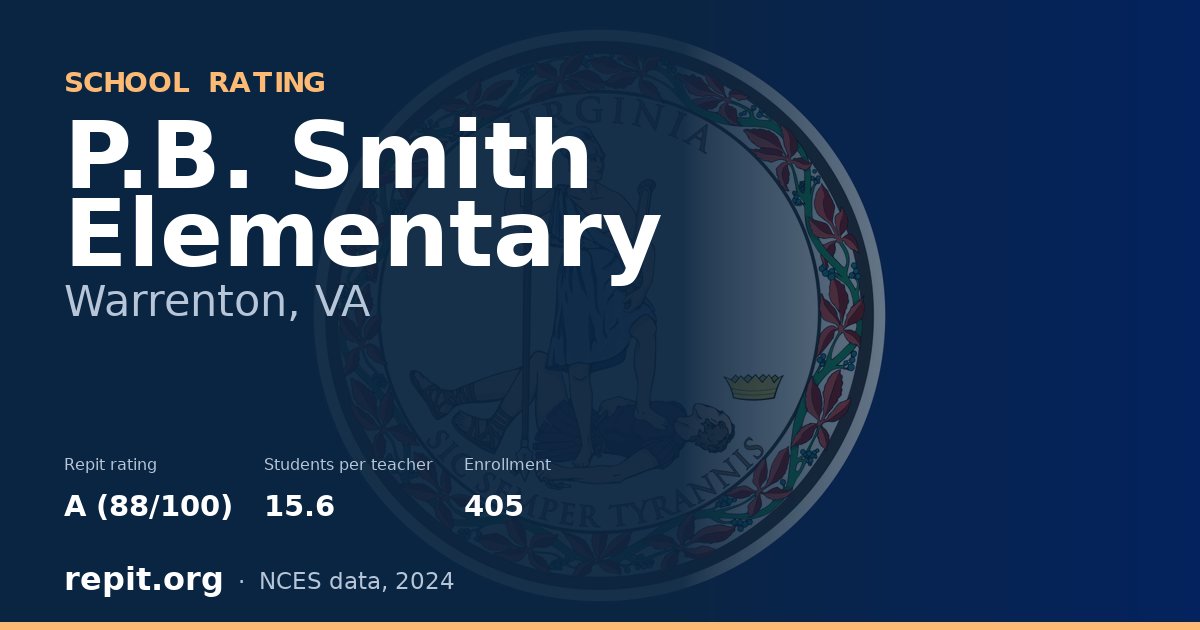 P.B. Smith Elementary, Warrenton, VA — Repit school rating A (88/100)