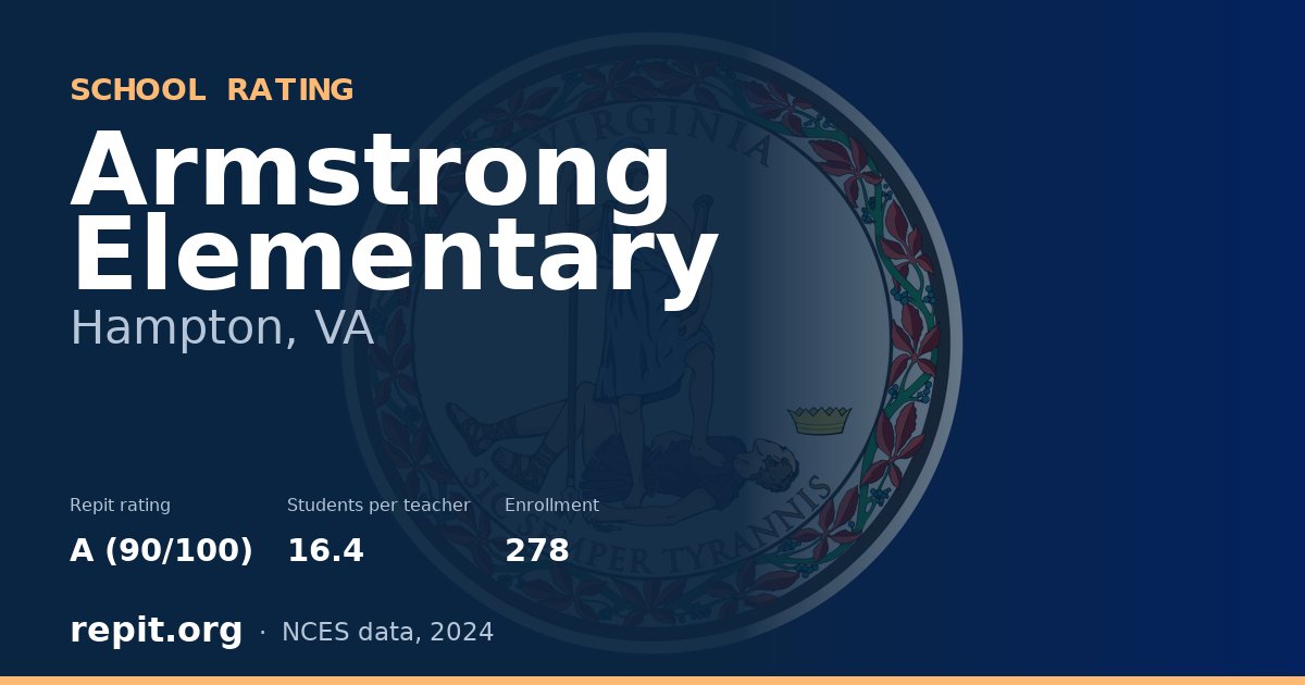 Armstrong Elementary, Hampton, VA — Repit school rating A (90/100)
