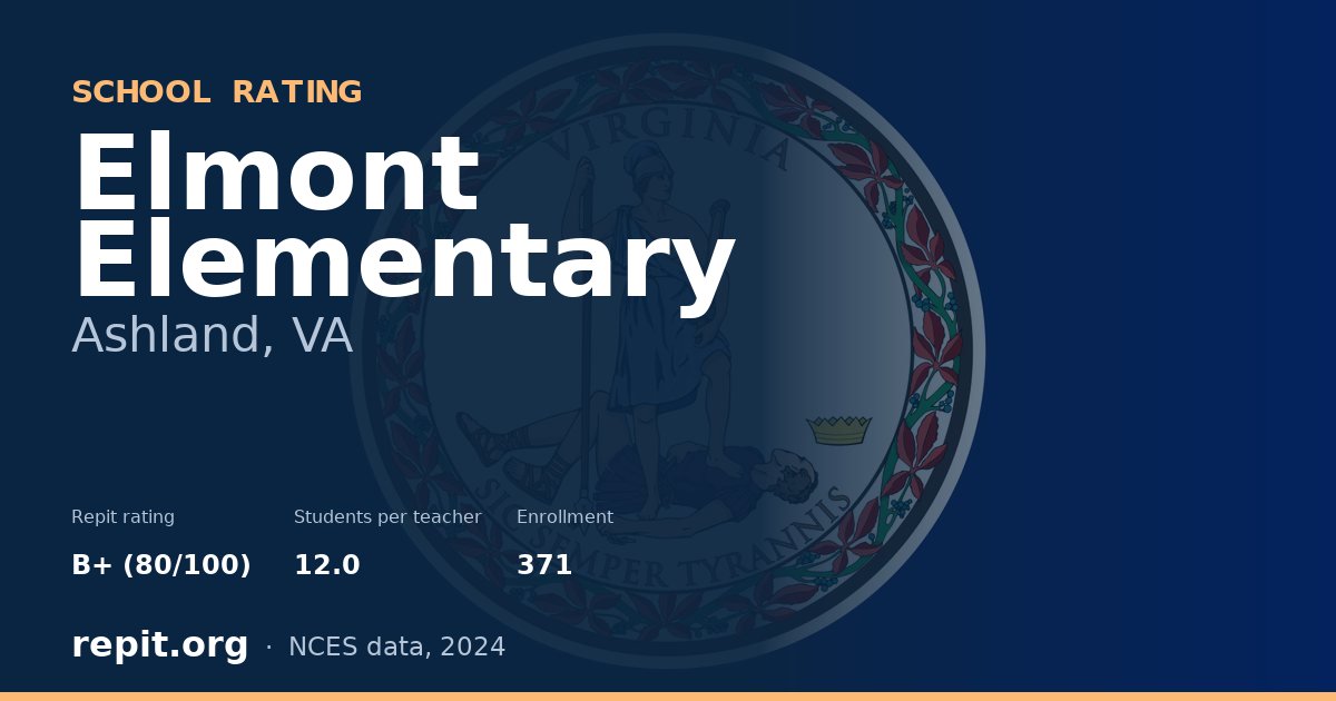 Elmont Elementary, Ashland, VA — Repit school rating B+ (80/100)