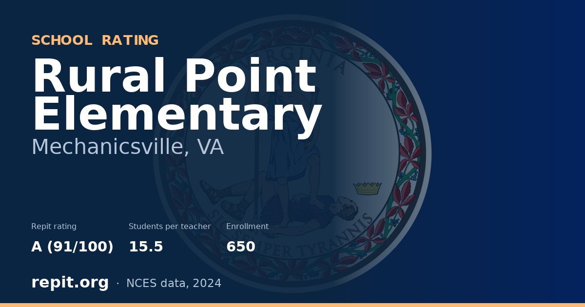 Rural Point Elementary, Mechanicsville, VA — Repit school rating A (91/100)