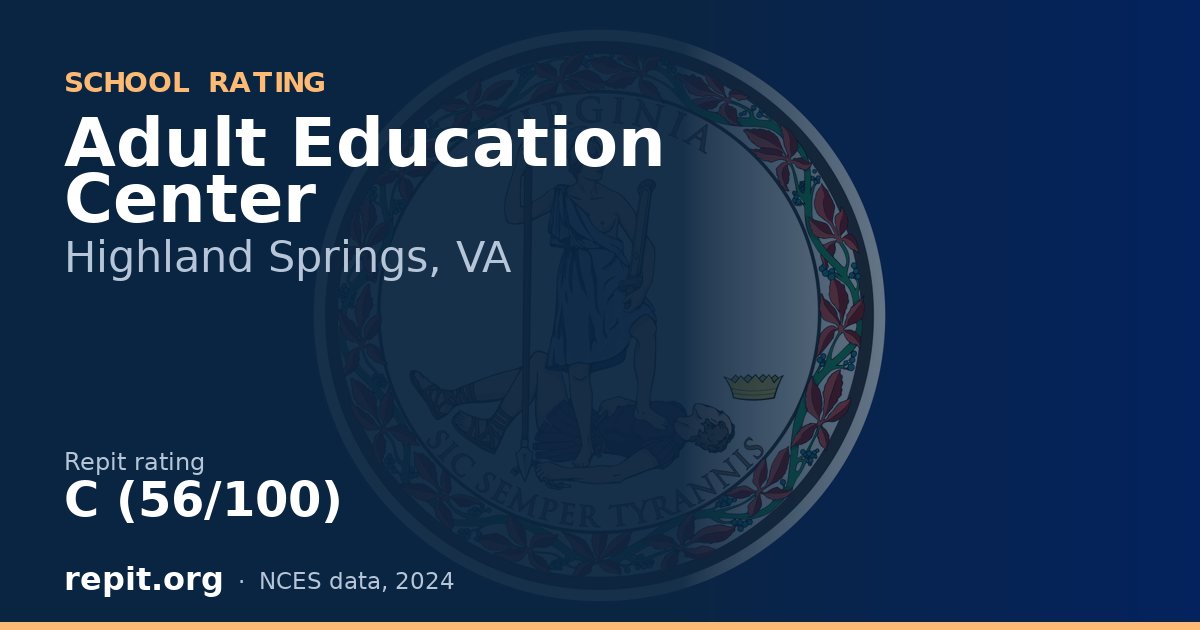 Adult Education Center, Highland Springs, VA — Repit school rating C (56/100)