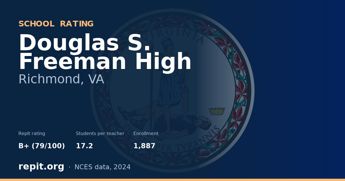 Douglas S. Freeman High, Richmond, VA — Repit school rating B+ (79/100)