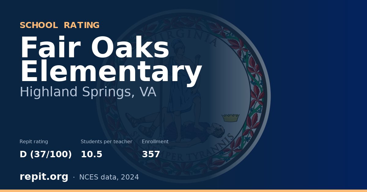 Fair Oaks Elementary, Highland Springs, VA — Repit school rating D (37/100)